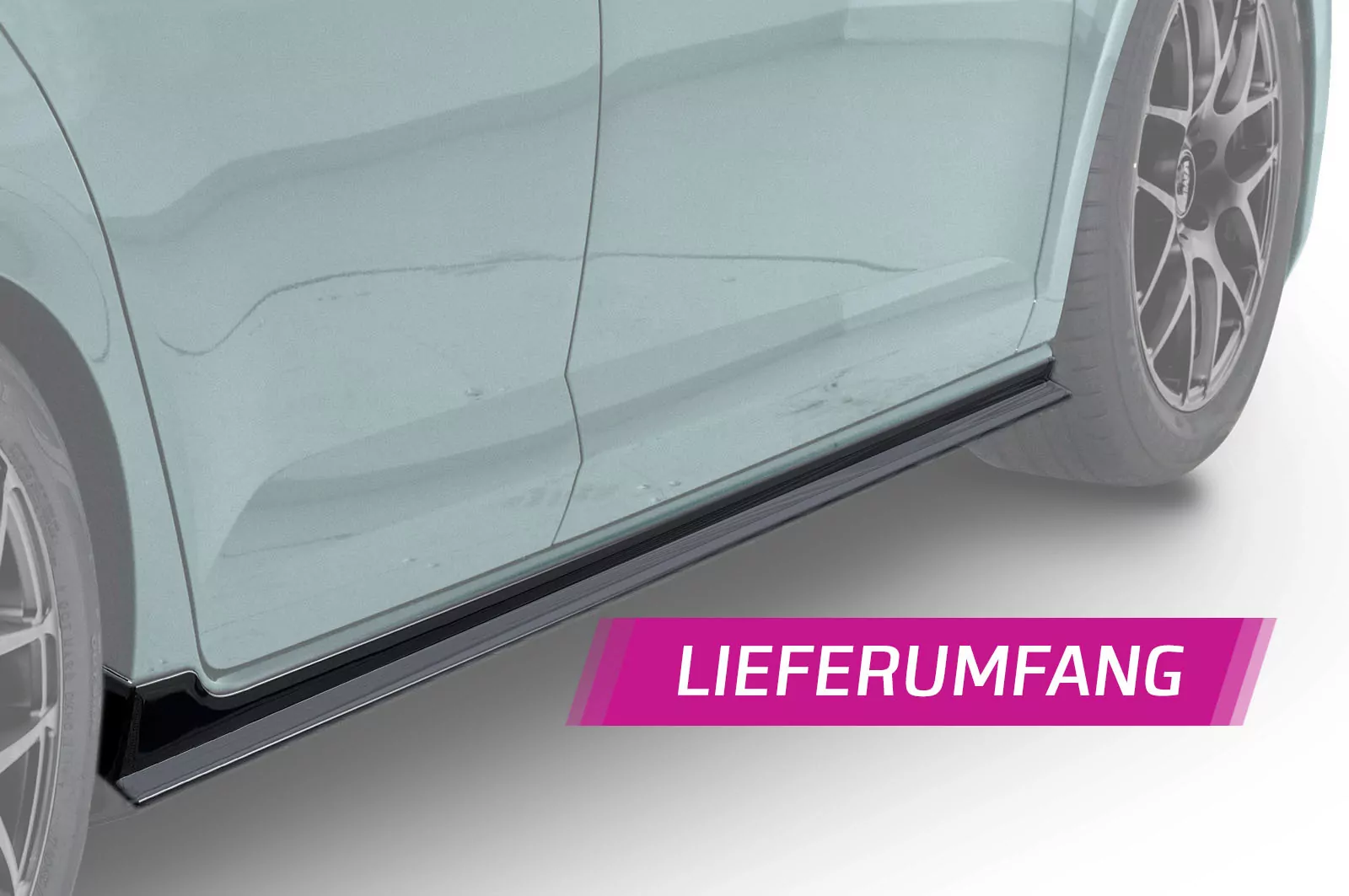 Seitenschweller für VW Polo VI 2G Typ AW Lackierfreundlich (schwarz matt)