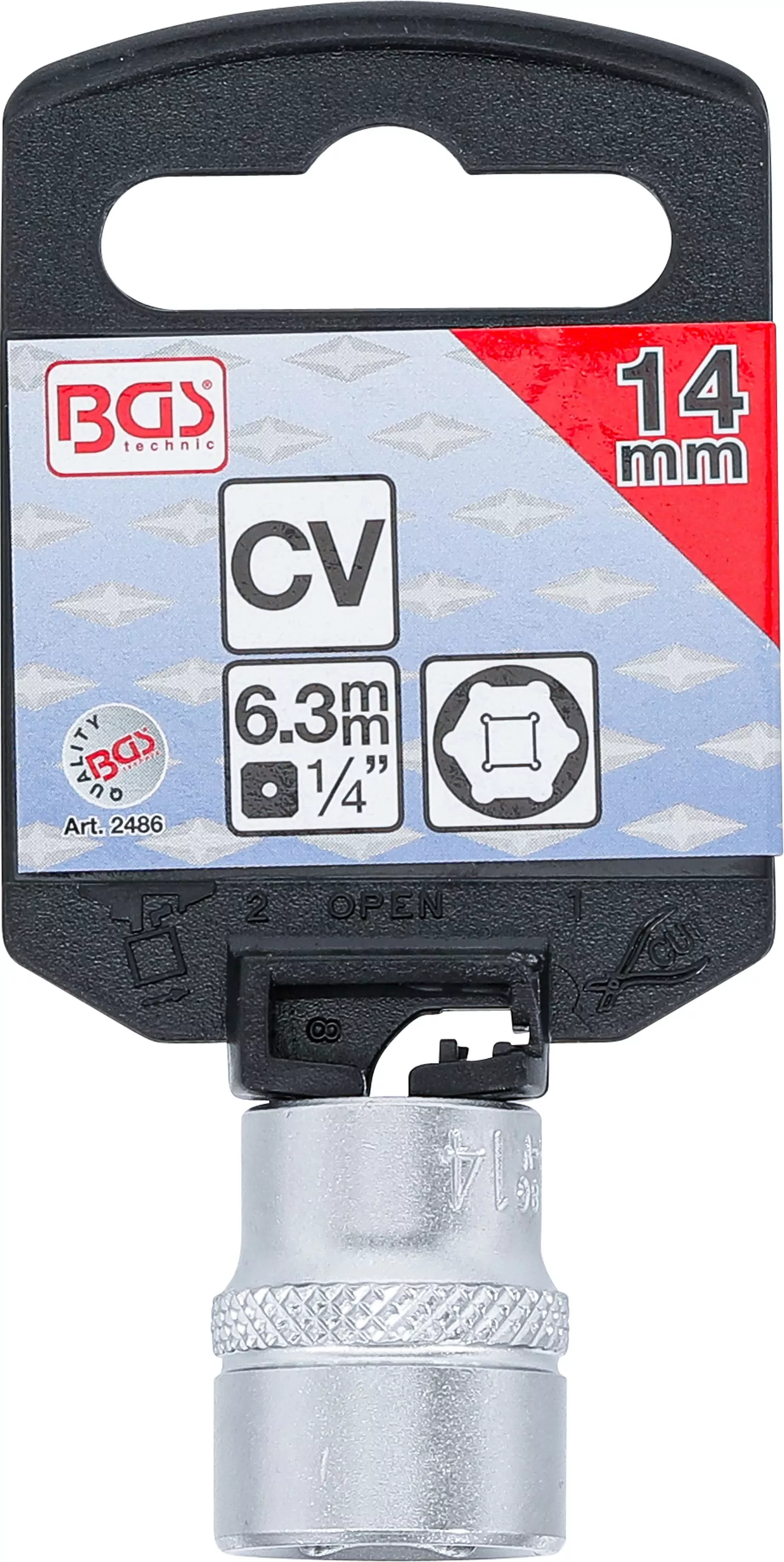 Steckschlüssel-Einsatz Sechskant | Antrieb Innenvierkant 6,3 mm (1/4") | SW 14 mm