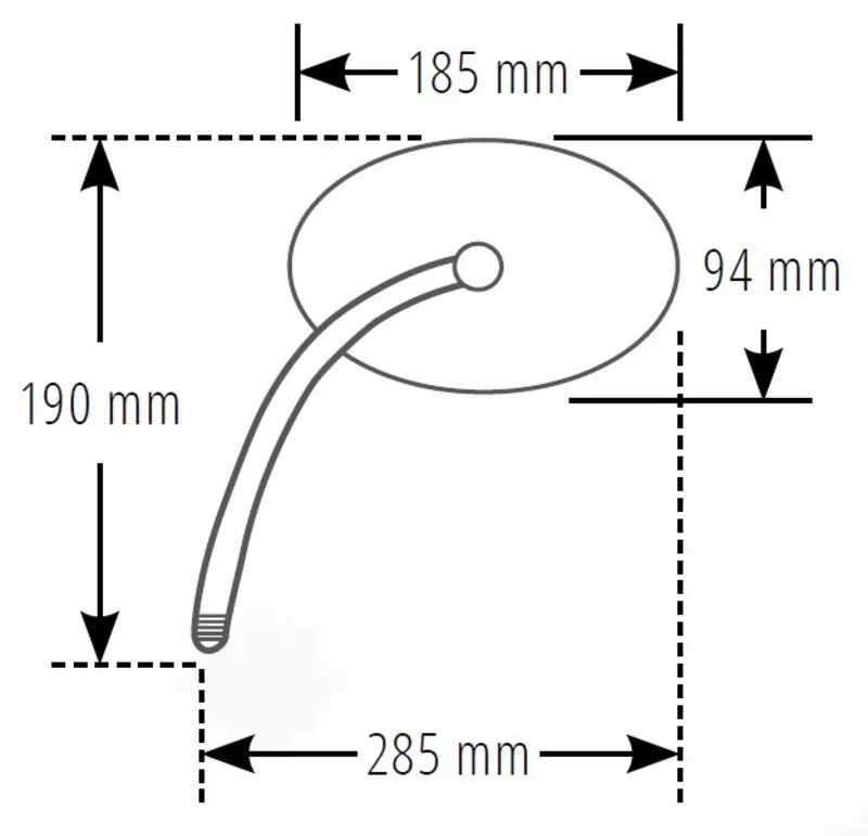 SHIN YO Verkleidungsspiegel, Schwarz, Suzuki-Stil, Links (1Stck.)
