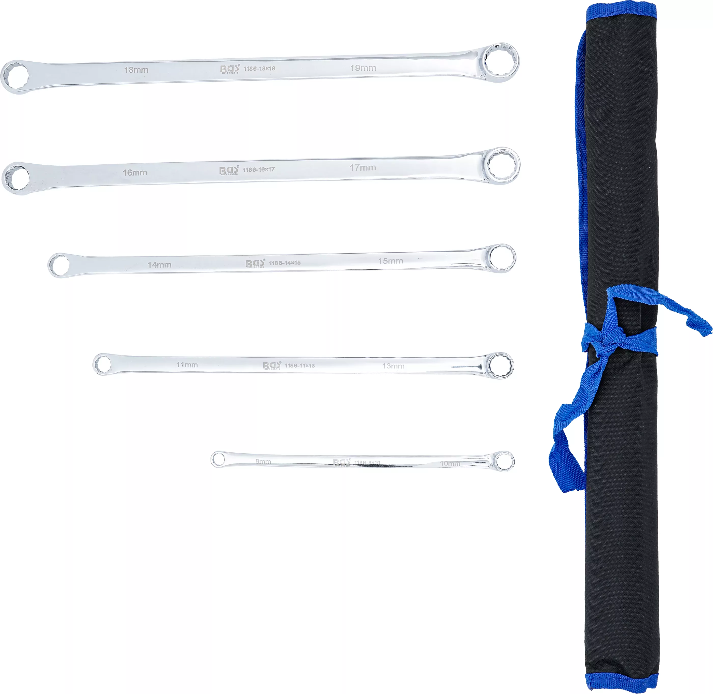 Doppel-Ringschlüssel-Satz | extra lang | SW 8 - 19 mm | 5-tlg.
