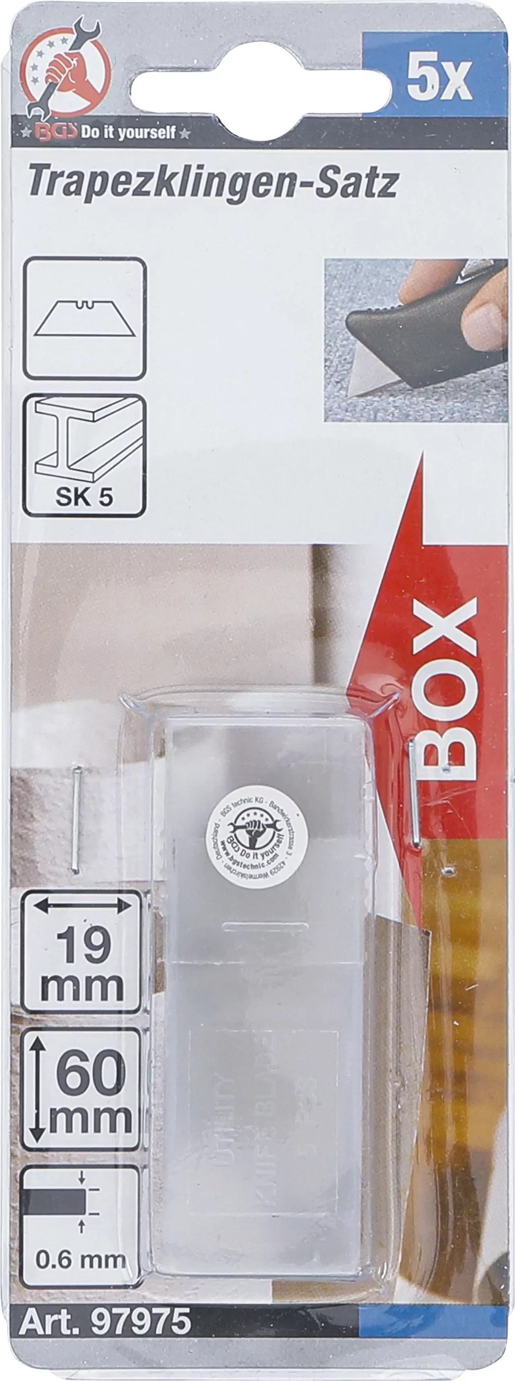 Trapezklingen-Satz | 0,6 x 19 mm | 5-tlg.