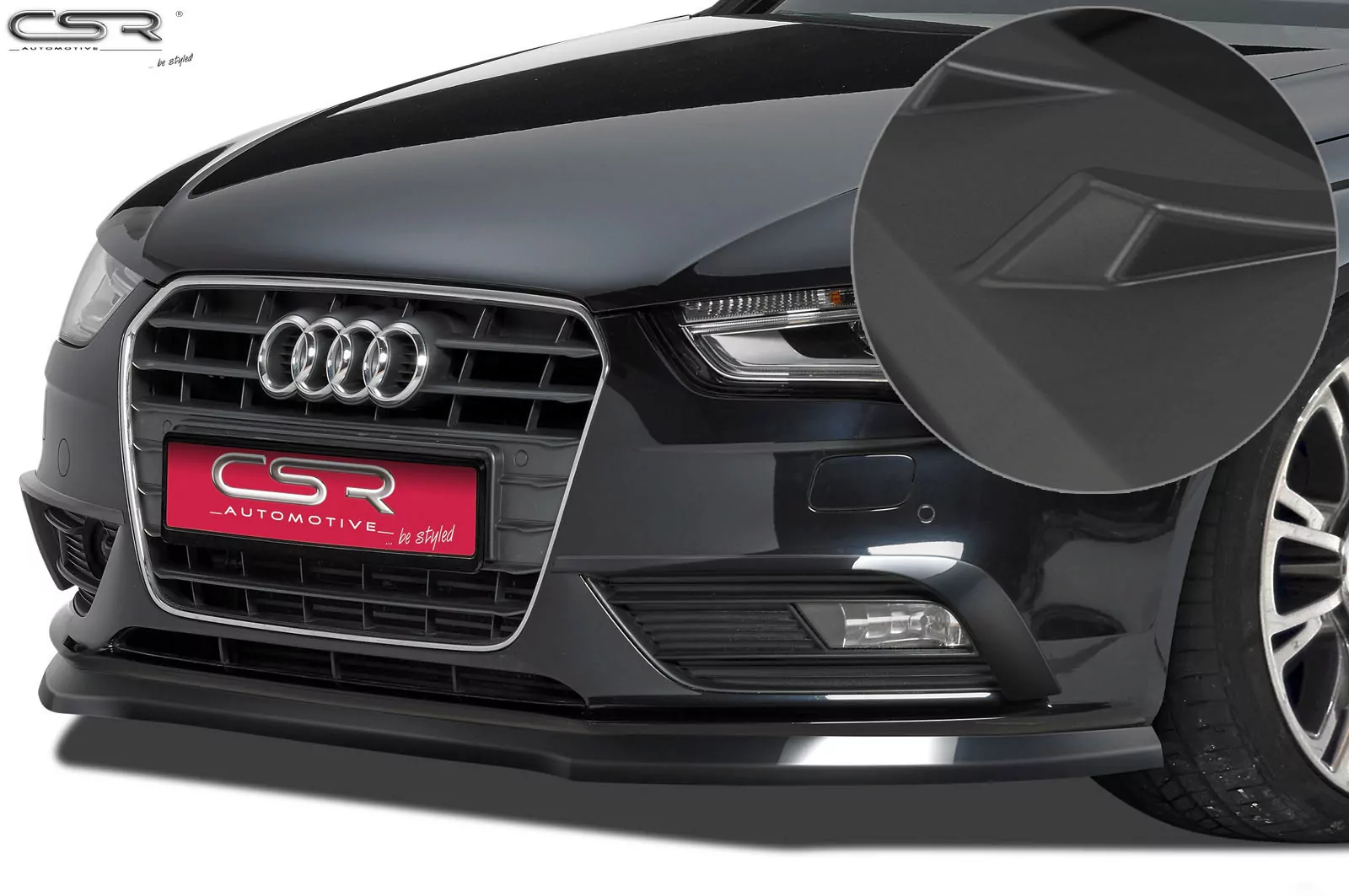 Cup-Spoilerlippe mit ABE für Audi A4 B8 Lackierfreundlich (schwarz matt)