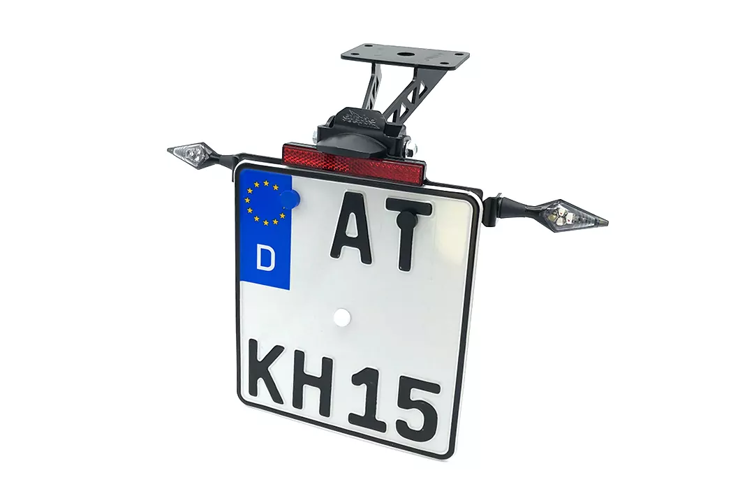 alpha Technik Kennzeichenhalter für Yamaha MT07A MT-07 und MT-07 Moto Cage Typ RM04 RM17 und RM18 ab Modelljahr 2014-