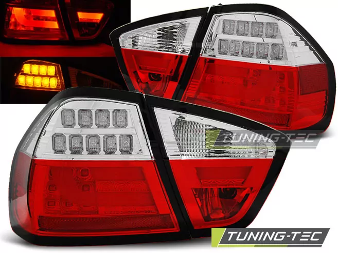 Led Bar Tail Lights Red Whie Fits Bmw E90 03.05-08.08