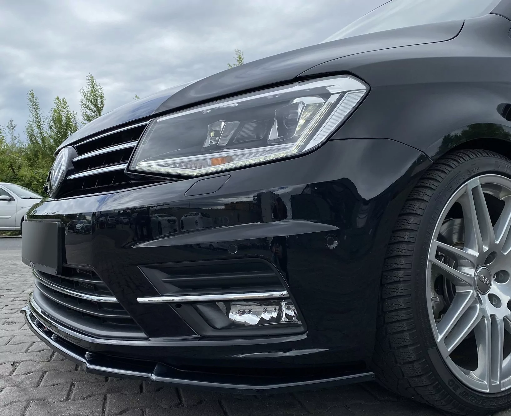 Front Ansatz Passend Für Volkswagen Caddy Mk. 4 Schwarz Hochglanz