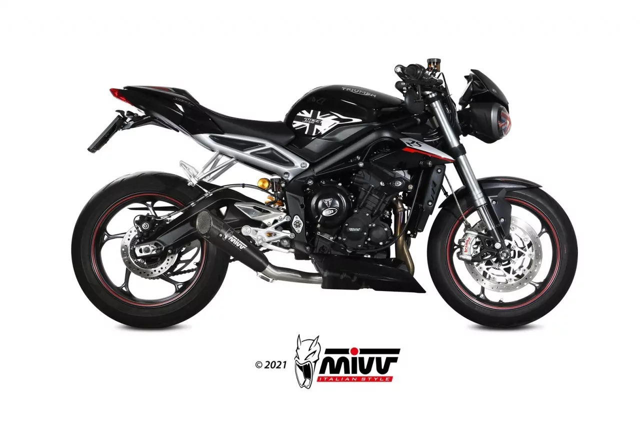 MIVV XM5 Edelstahl Schwarz Triumph Street Triple R/S/RS 17-21