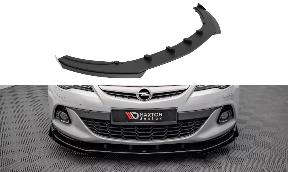Street Pro Front Ansatz Für +Flaps Für V.1 + Flaps Opel Astra GTC OPC-Line J Schwarz Hochglanz