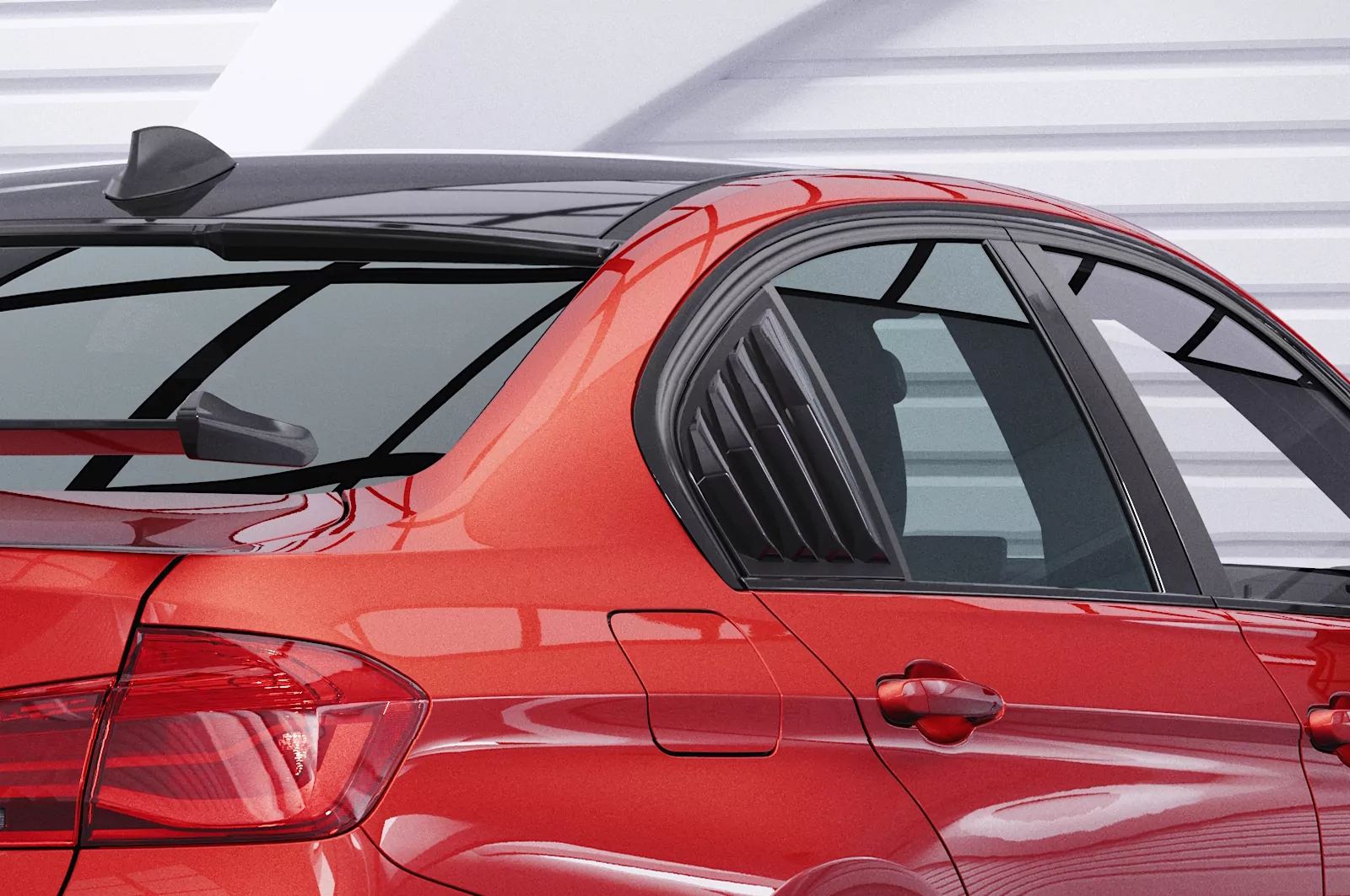 Seitenscheibenblenden für BMW 3er F30 Limousine SSB013 Schwarz Strukturiert