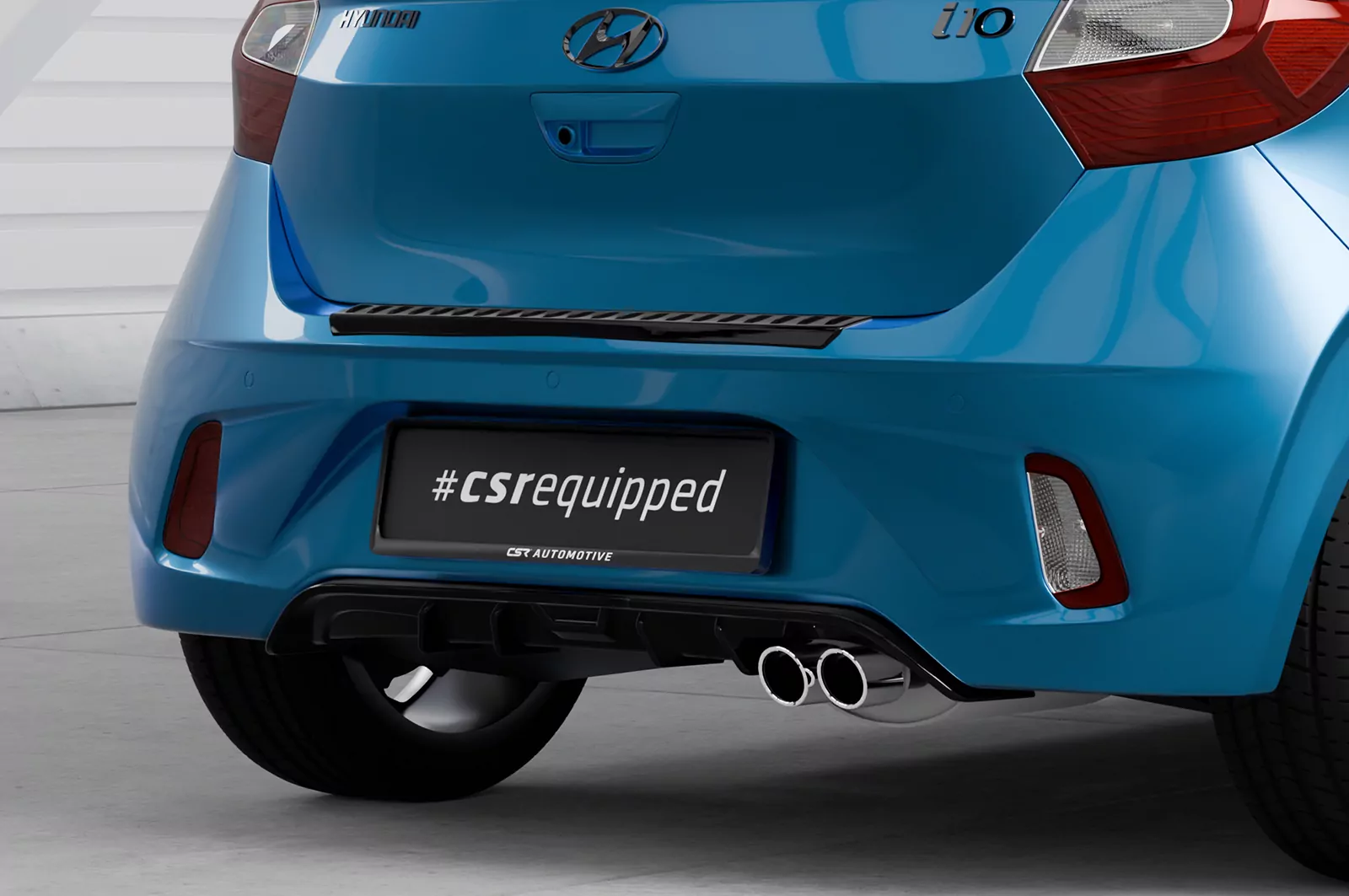 Heckansatz für Hyundai I10 3. Generation N-Line HA280 Schwarz Strukturiert