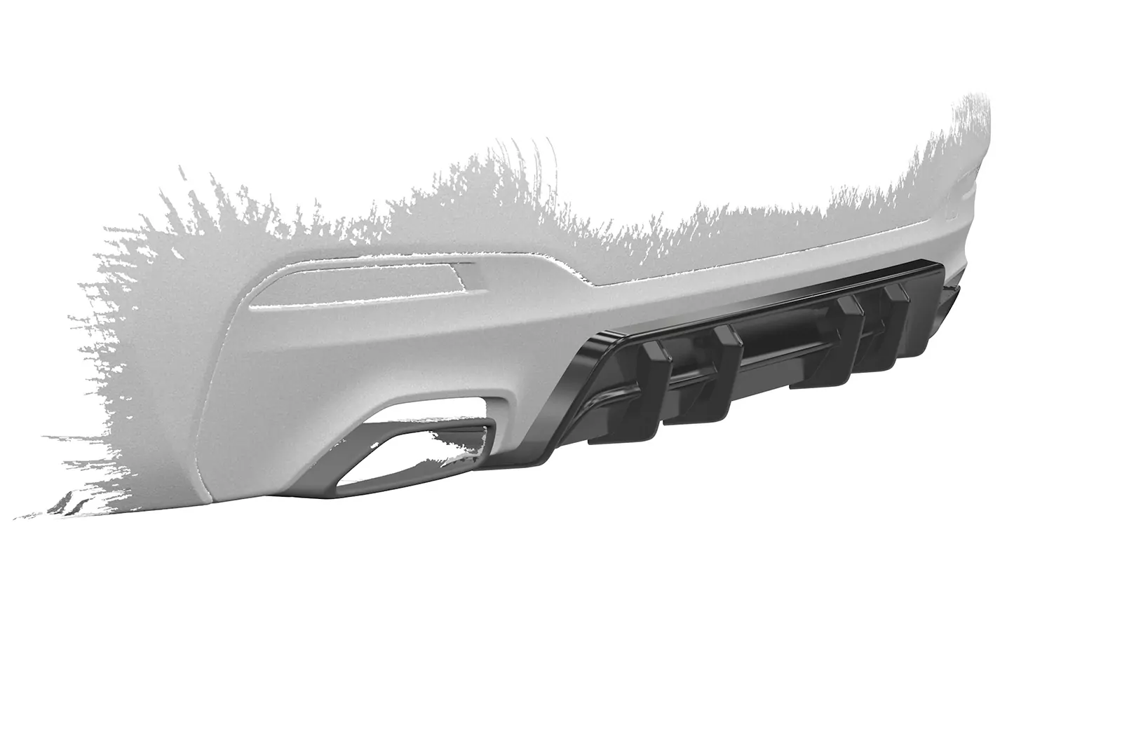 Heckansatz für BMW 5er G30 / G31 M-Paket HA486 Schwarz Strukturiert