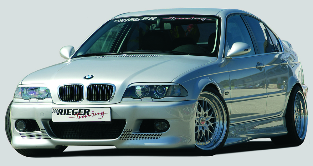 Rieger Spoilerstoßstange für BMW 3er E46 | Lim. 02.02- (ab Facelift) -> Vorgängermodell mit speziellen Halterungen