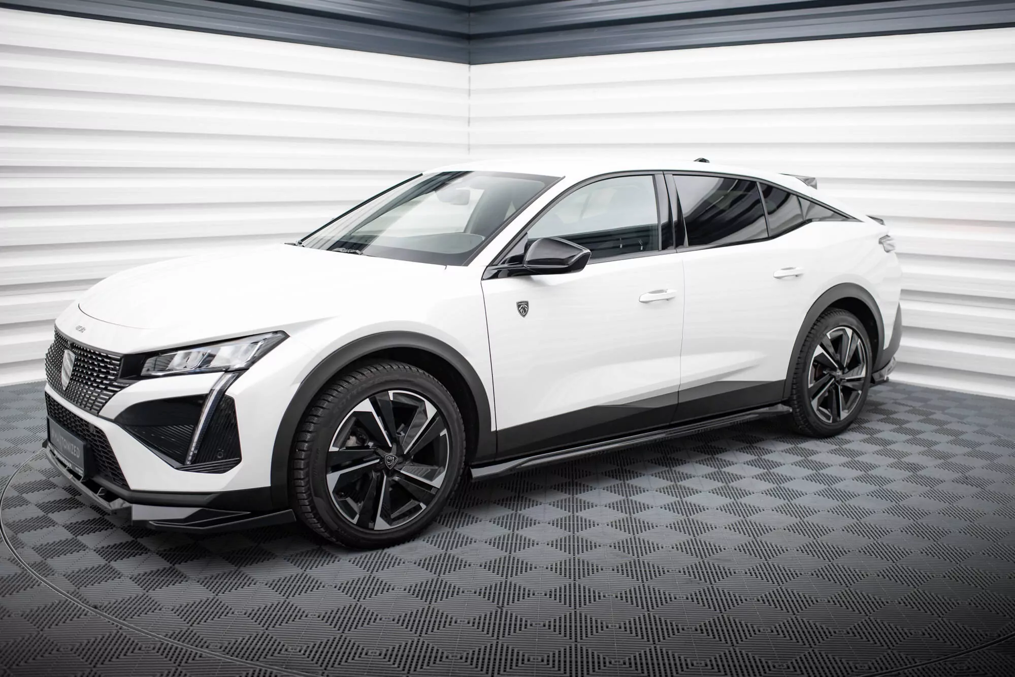 Seitenschweller Ansatz Für Peugeot 408 Mk1 Schwarz Hochglanz