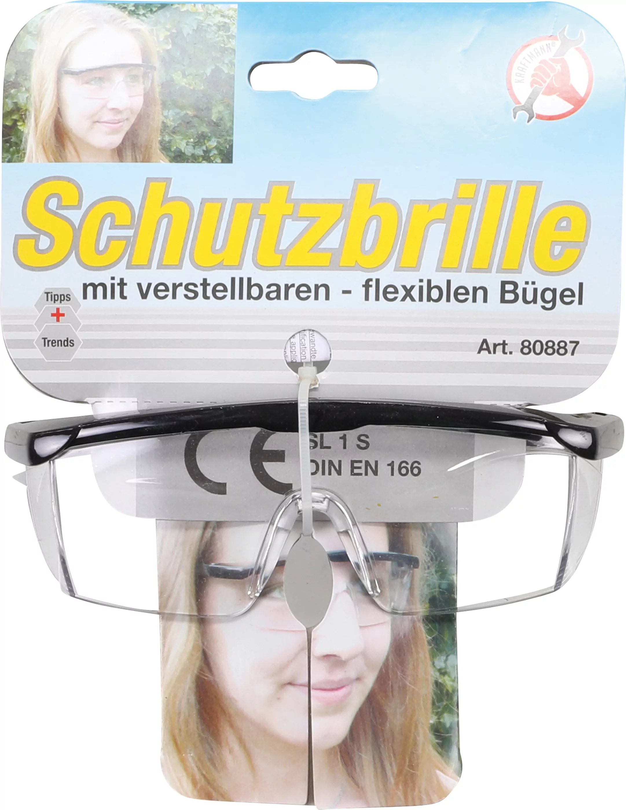 Schutzbrille mit verstellbarem Bügel | transparent