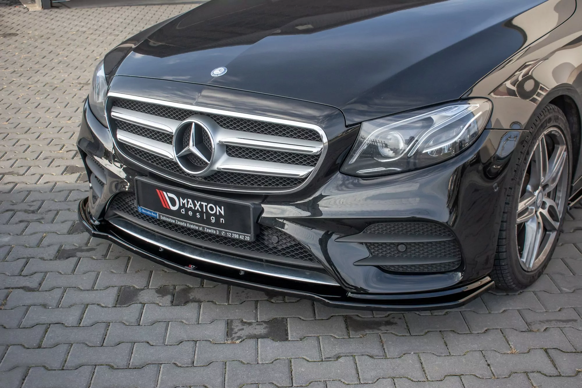 Front Ansatz Passend Für Passend Für Mercedes-Benz  E43 AMG / AMG-Line W213 Schwarz Hochglanz Schwarz Hochglanz