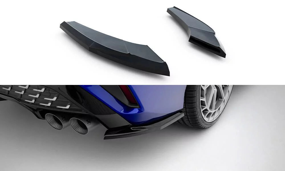 Heck Ansatz Flaps Diffusor V.1 Für Audi S3 Limousine 8Y Facelift Schwarz Hochglanz