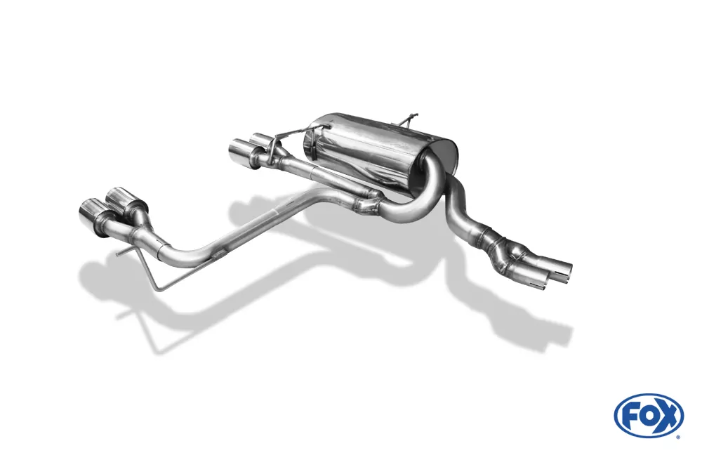 BMW E46 320/ 323/ 325/ 328/ 330 M3-Optik V2  Endschalldämpfer Ausgang zentriert - 4x90mm Typ 14 mittig Variante 2