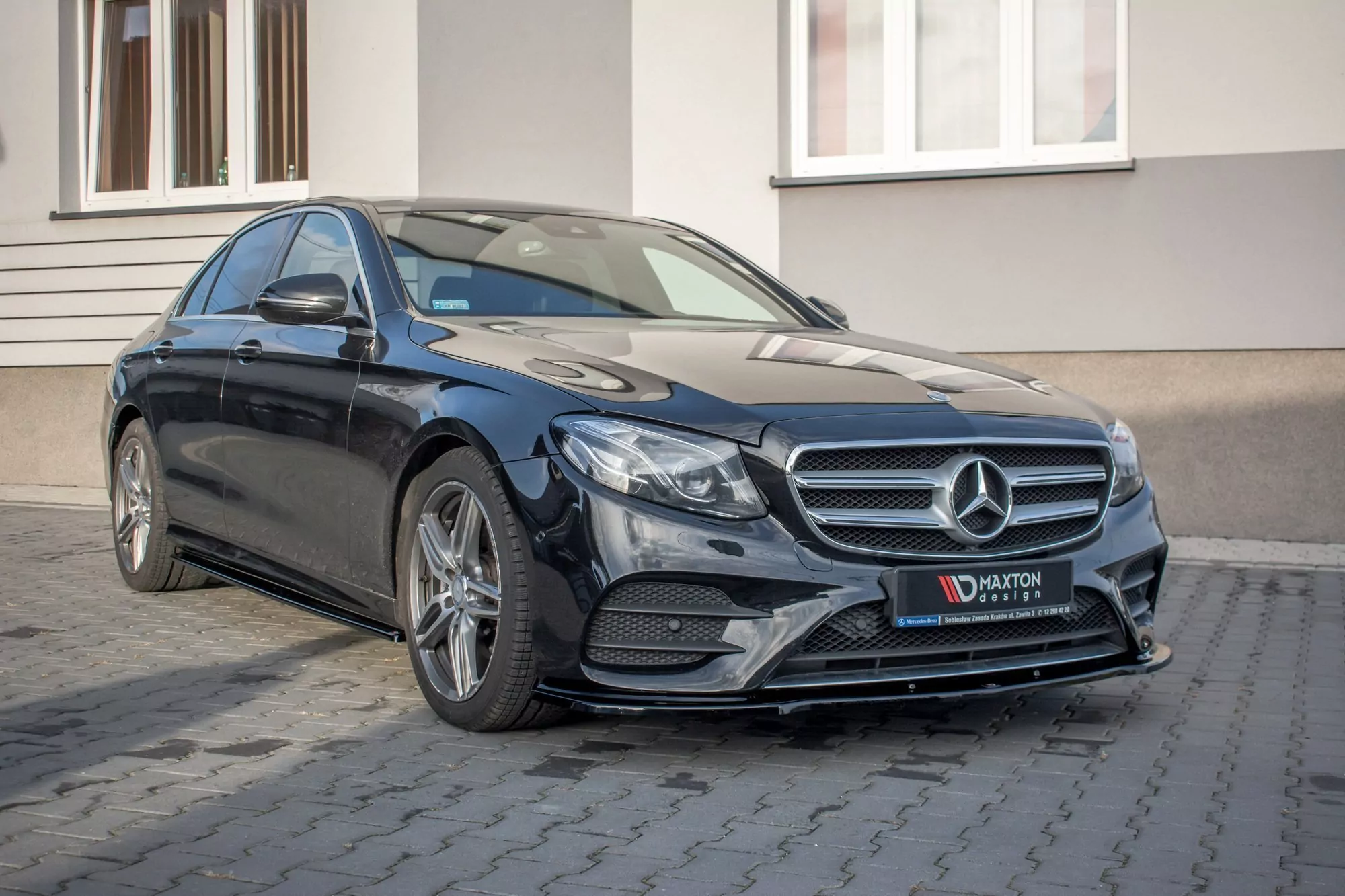 Front Ansatz Passend Für Passend Für Mercedes-Benz  E43 AMG / AMG-Line W213 Schwarz Hochglanz Schwarz Hochglanz