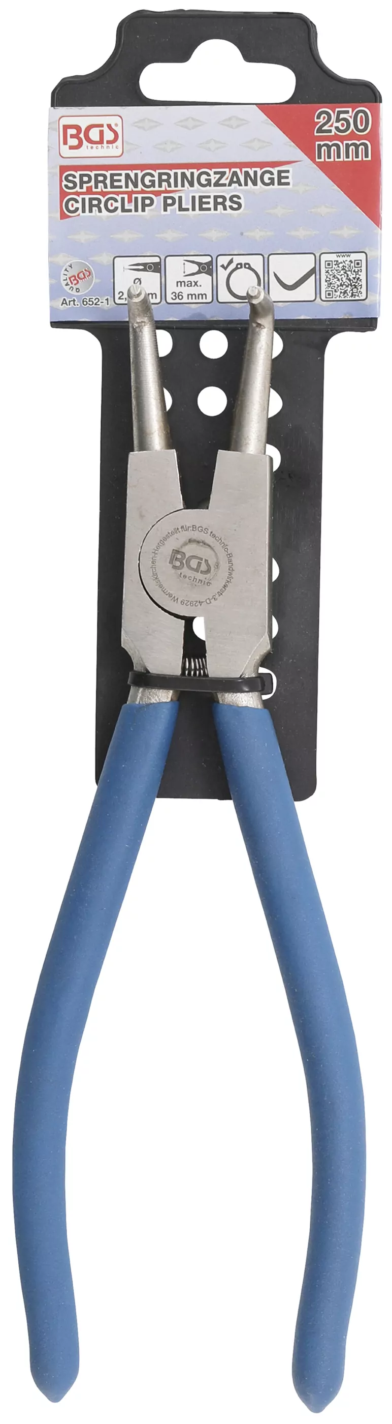 Sprengringzange | abgewinkelt | für Außensprengringe | 250 mm