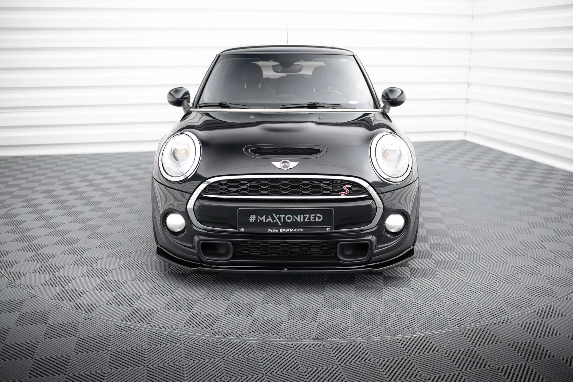 Cup Spoilerlippe Front Ansatz Passend Für MINI COOPER S MK3 Vor Facelift 3-Türer (F56) Schwarz Hochglanz