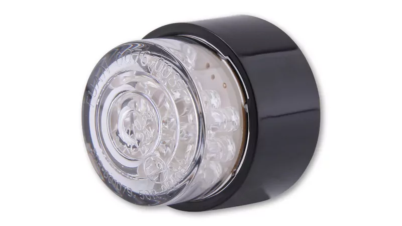 SHIN YO Bullet Mini LED Rücklicht Rund Mit Schwarzem Gehäuse, E-Geprüft (1Stck)