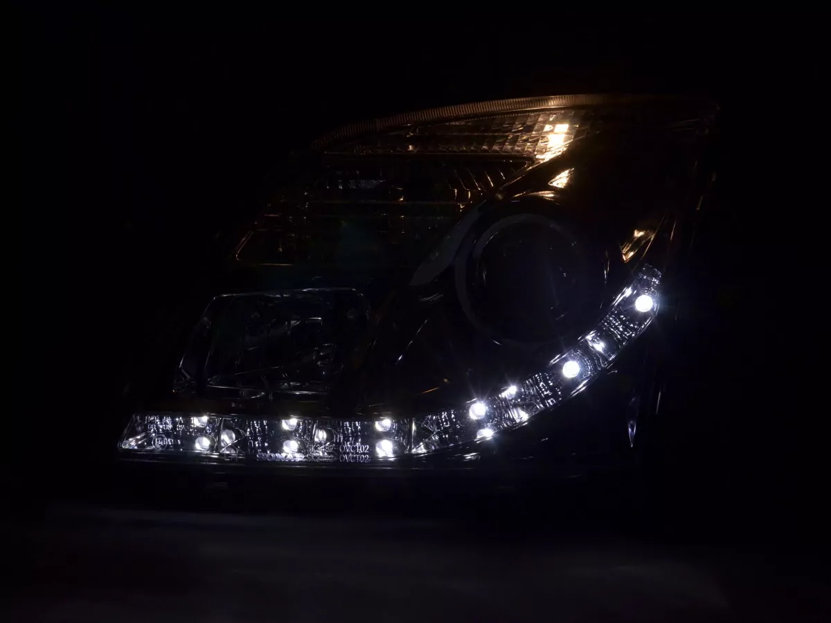 Scheinwerfer Set Daylight LED TFL-Optik Opel Vectra C Bj. 02-05 chrom