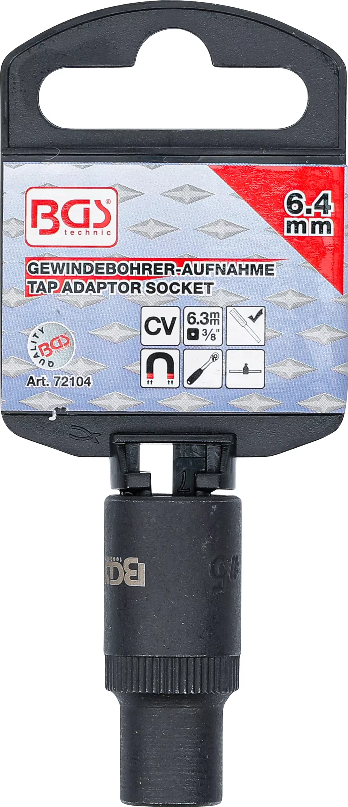 Gewindebohrer-Aufnahme-Steckschlüssel-Einsatz | 10 mm (3/8") | 6,4 mm