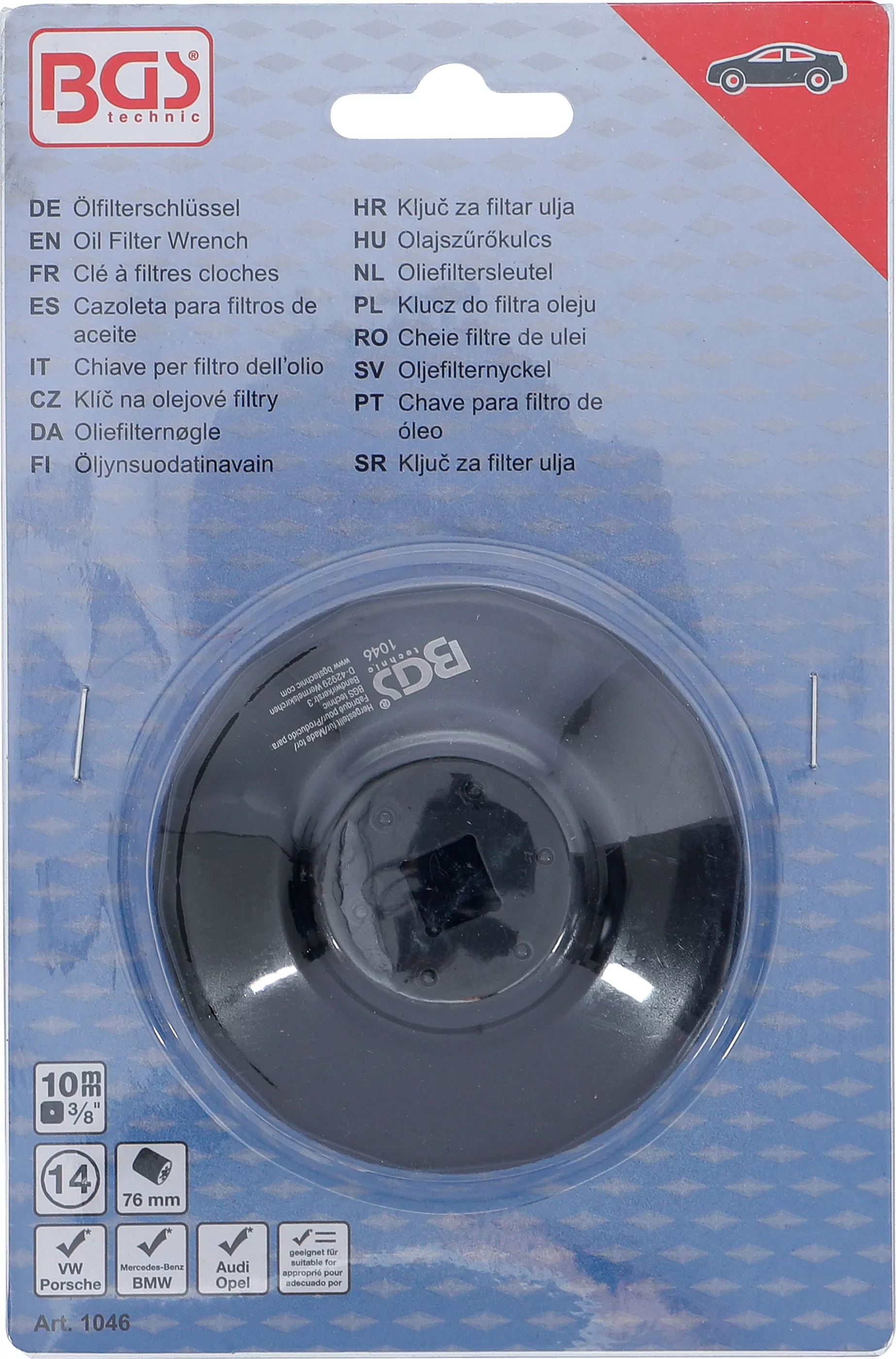 Ölfilterschlüssel | 14-kant | Ø 76 mm | für VW, Porsche, Mercedes-Benz, BMW, Audi, Opel