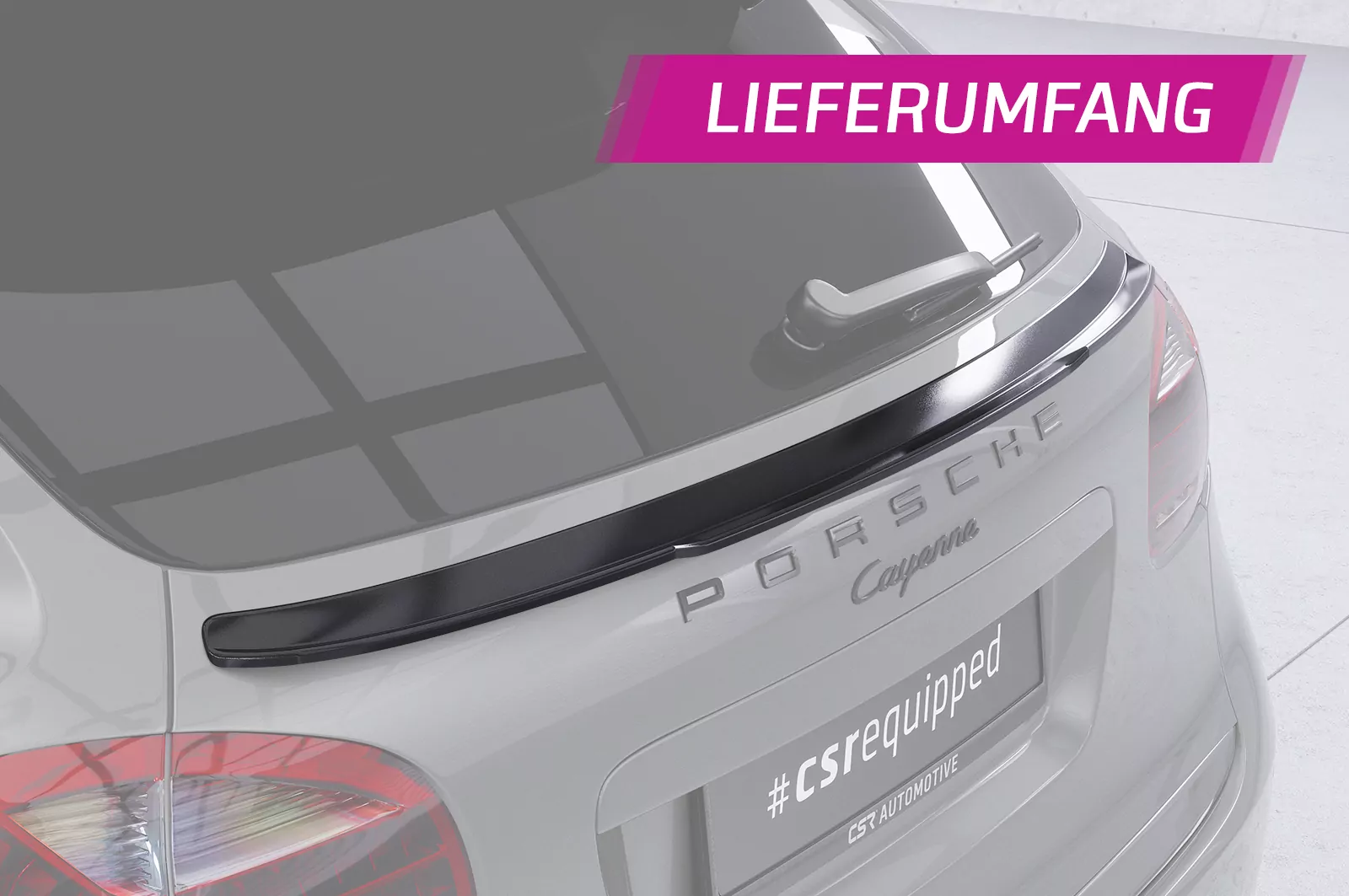 Heckflügel mit ABE für Porsche Cayenne Typ 92A HF782 Strukturiert (schwarz matt)