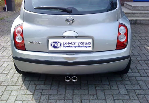 Nissan Micra K12 für Modelle ohne Flansch  Endschalldämpfer Ausgang mittig - 2x76 Typ 13