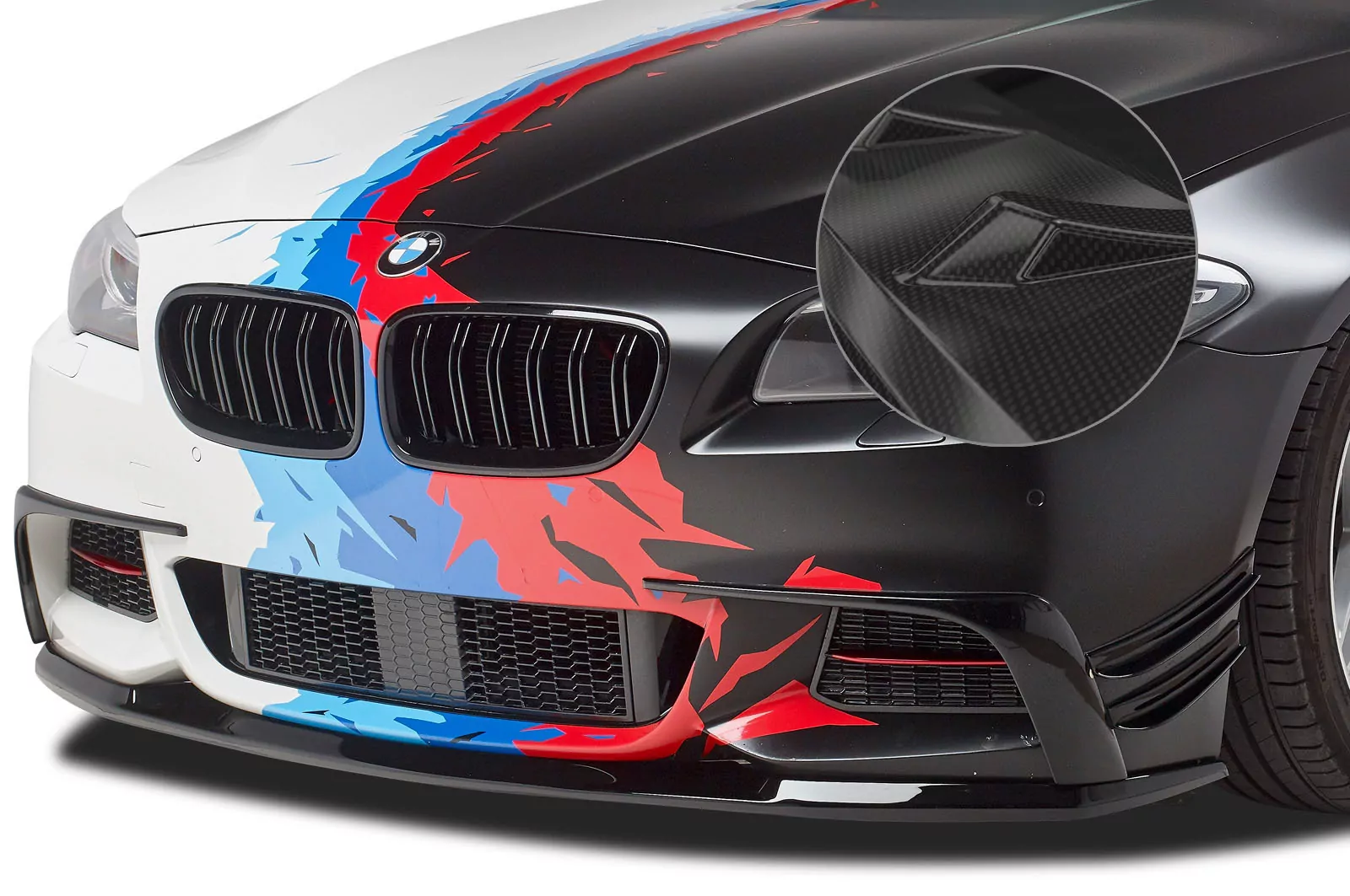 Cup-Spoilerlippe mit ABE für BMW 5er F10 / F11 M-Paket CSL412-C Carbon Look Hochglanz