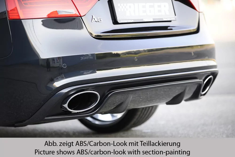 Rieger Heckeinsatz für Audi A5 (B8/B81) - Coupé 10.11-06.16 (ab Facelift) carbon optik