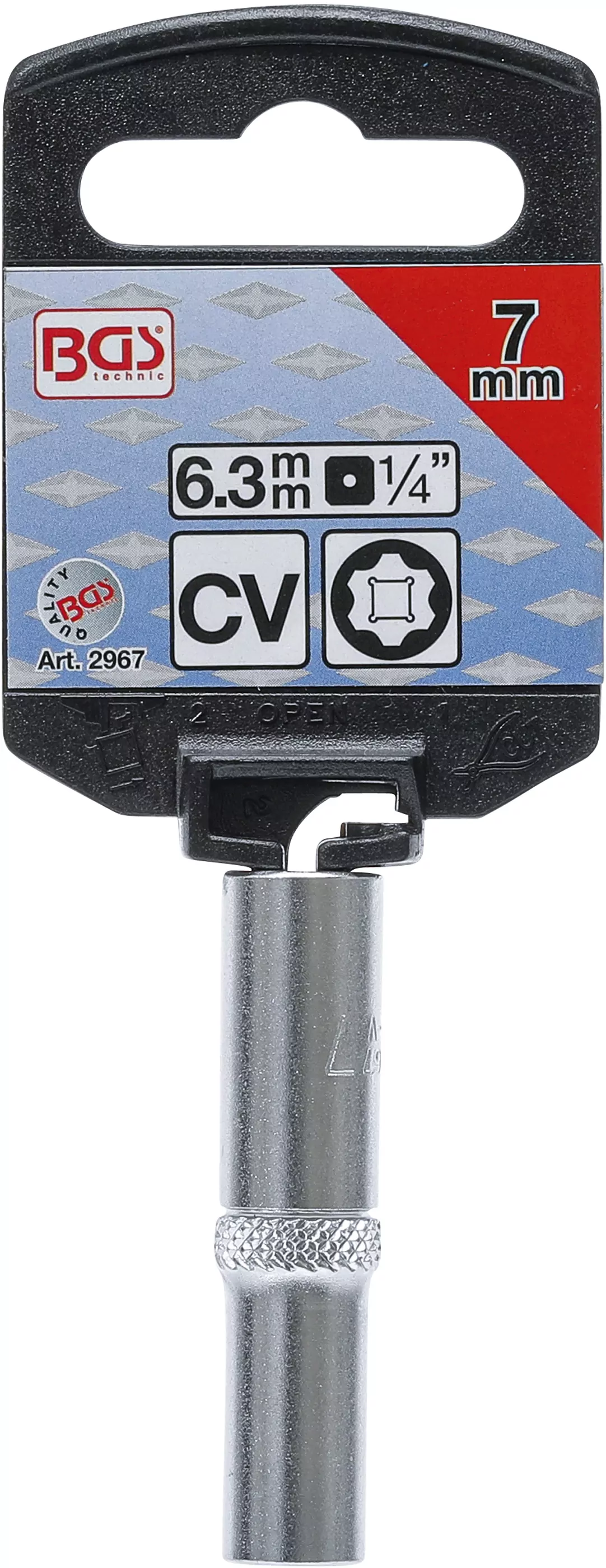 Steckschlüssel-Einsatz Super Lock, tief | Antrieb Innenvierkant 6,3 mm (1/4") | SW 7 mm