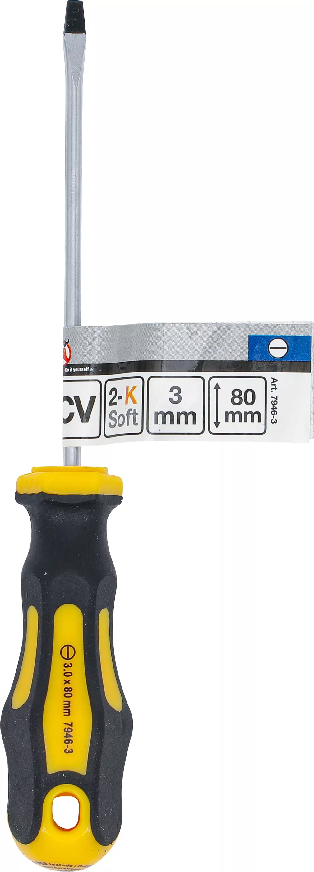 Schraubendreher | Schlitz 3 mm | Klingenlänge 80 mm