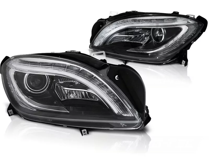 Headlights Black Led Fits Mercedes M-class W166 11-15