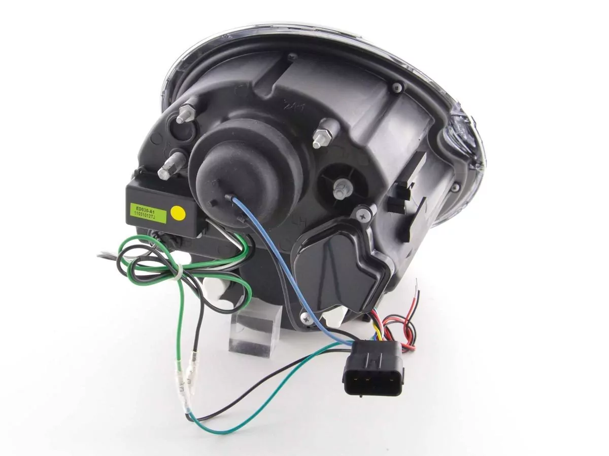 Scheinwerfer Set Daylight LED TFL-Optik Mini Cooper Typ R50 Bj. 01-06 schwarz