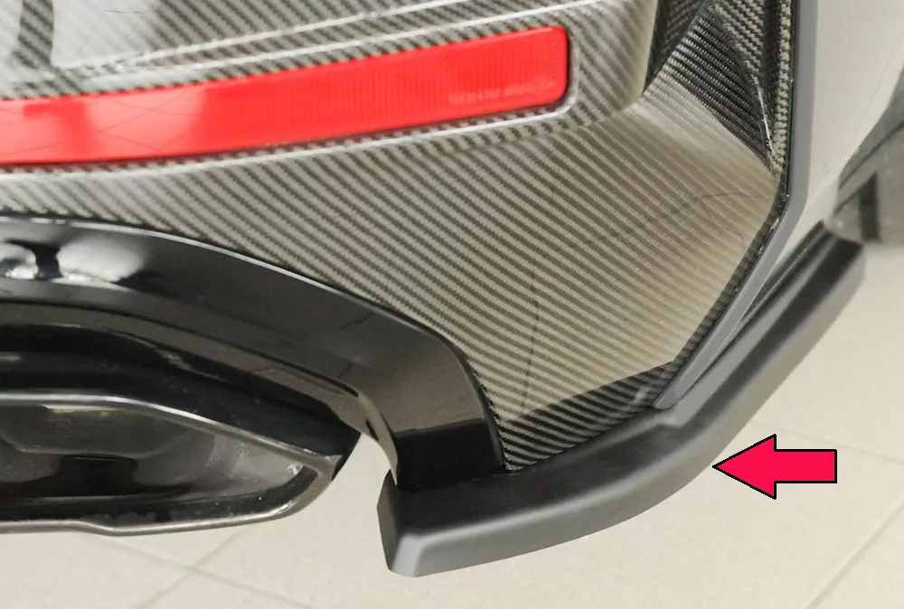 Rieger Heckschürzenansatz seitlich rechts matt schwarz für BMW i4 M G26  (G4C) Gran Coupé (5-tür.) 11.21-