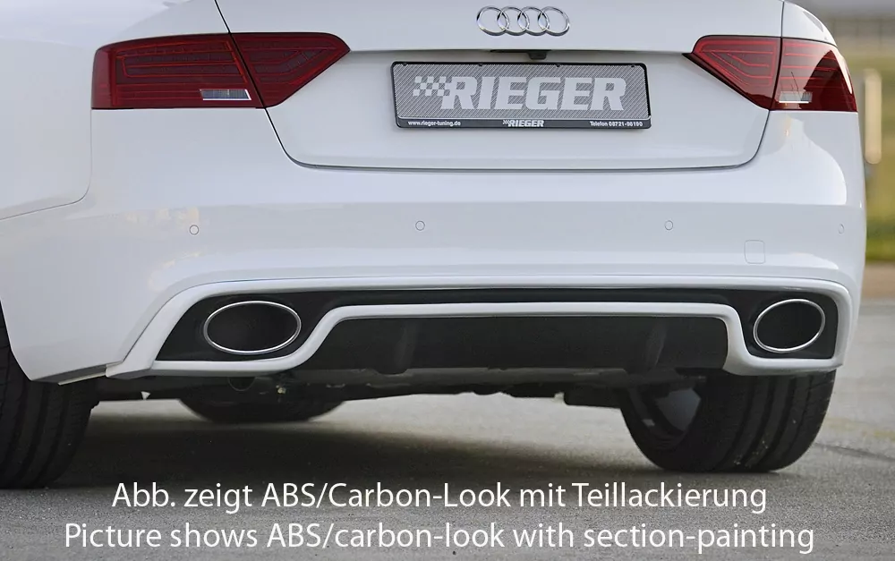 Rieger Heckeinsatz für Audi A5 (B8/B81) - Coupé 10.11-06.16 (ab Facelift) carbon optik