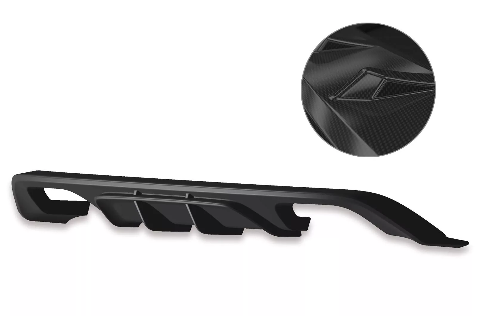 Heckansatz für VW Golf 7 R / R-Line HA253-C Carbon Look Hochglanz