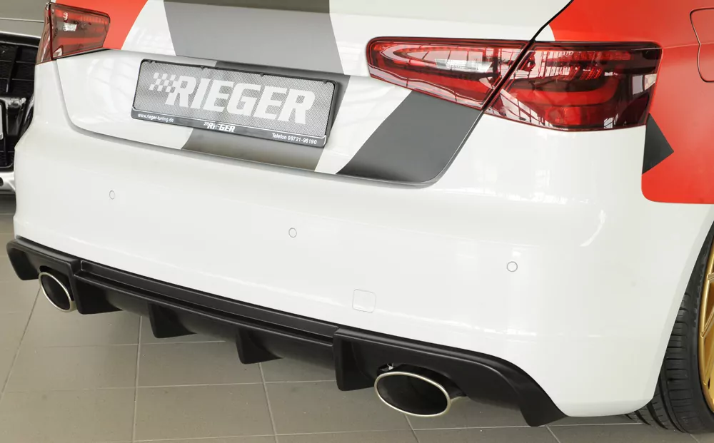 Rieger Heckeinsatz für Audi A3 (8V) - 5-tür. (Sportback 8VA) 07.12-08.16 (bis Facelift) carbon optik