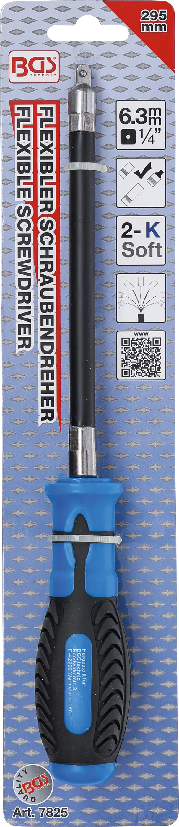 Schraubendreher mit flexiblem Rundgriff | Außenvierkant 6,3 mm (1/4")