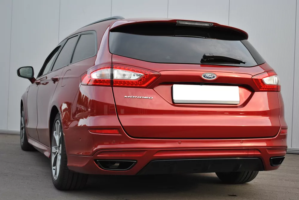 Ford Mondeo V Schrägheck/ Kombi (Touring) Endschalldämpfer quer Ausgang rechts/links - Ausgang der Endrohre in der originalen Stoßstange