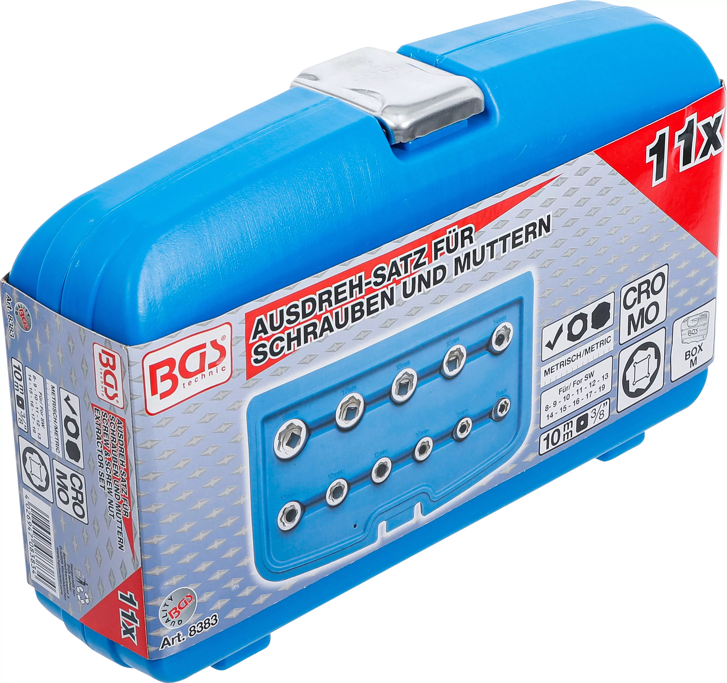 Ausdreh-Satz für Schrauben und Muttern | 10 mm (3/8") | metrisch | 11-tlg.