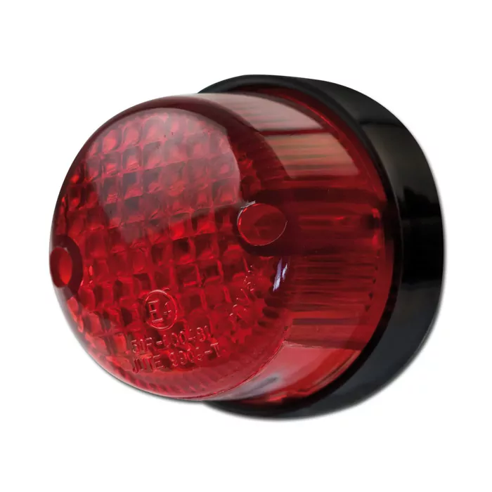 Rücklicht-point-mini, Schwarz, Rotes Glas, Mit Kzb B 55 X H 45 Mm, Abstand 40 Mm, E-geprüft