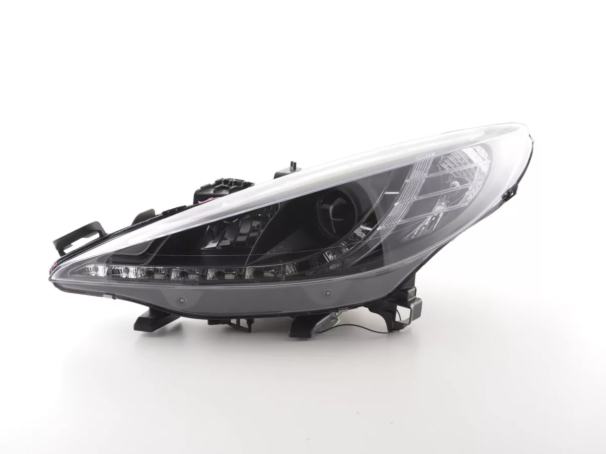 Scheinwerfer Set Daylight LED Tagfahrlicht Peugeot 207 Bj. 06- schwarz für Rechtslenker