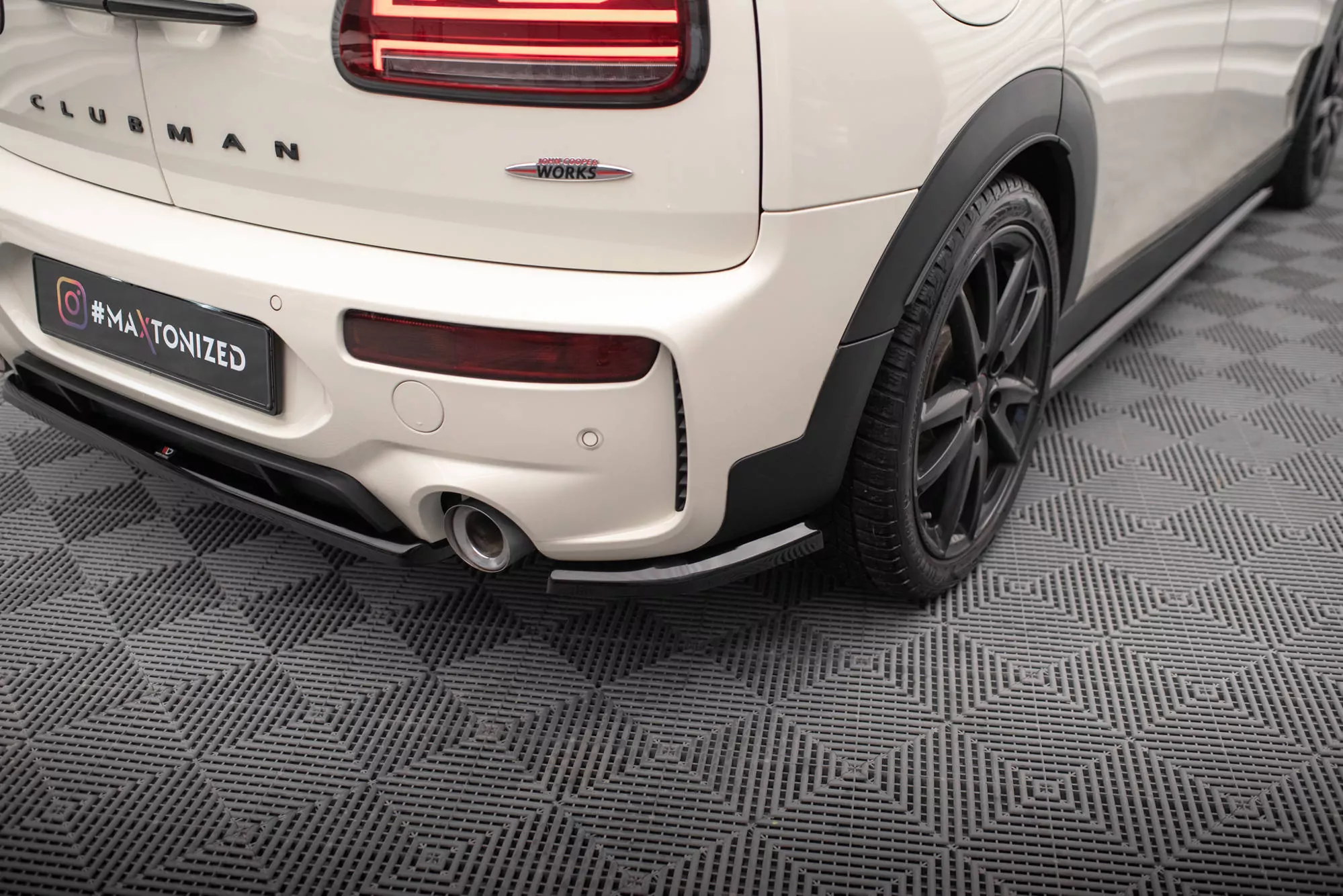 Heck Ansatz Flaps Diffusor Für Mini Cooper Clubman John Cooper Works F54 Facelift Schwarz Hochglanz