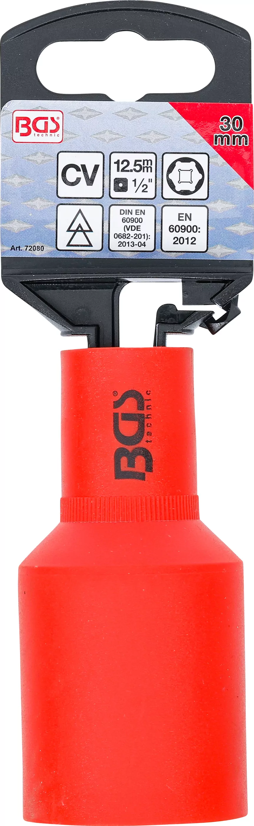 VDE-Steckschlüssel-Einsatz Sechskant | Antrieb Innenvierkant 12,5 mm (1/2") | SW 30 mm