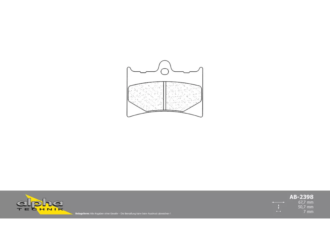 ALPHA TECHNIK Bremsbelag Racing ohne ABE