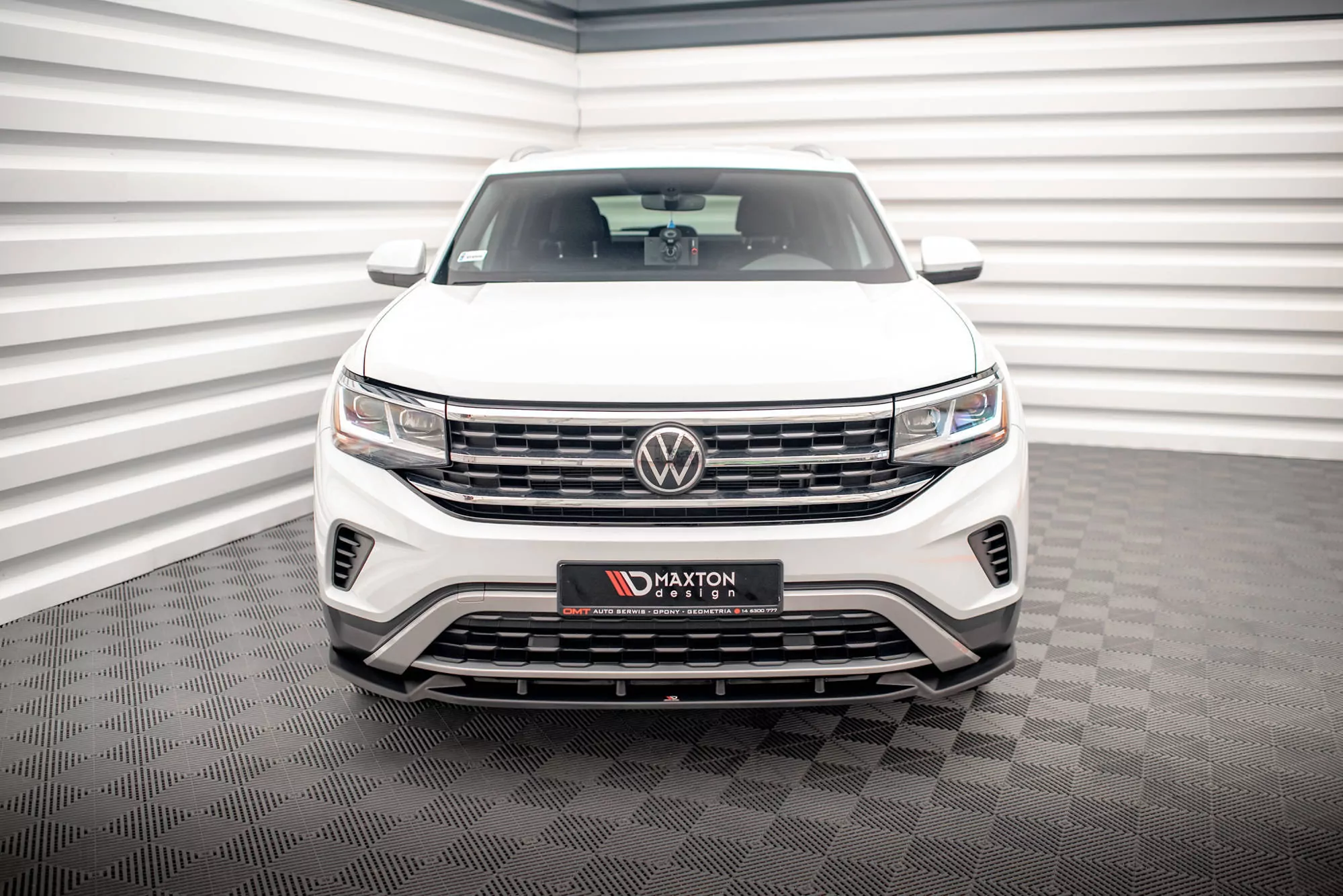 Front Ansatz V.1 Für Volkswagen Atlas Cross Sport Schwarz Hochglanz