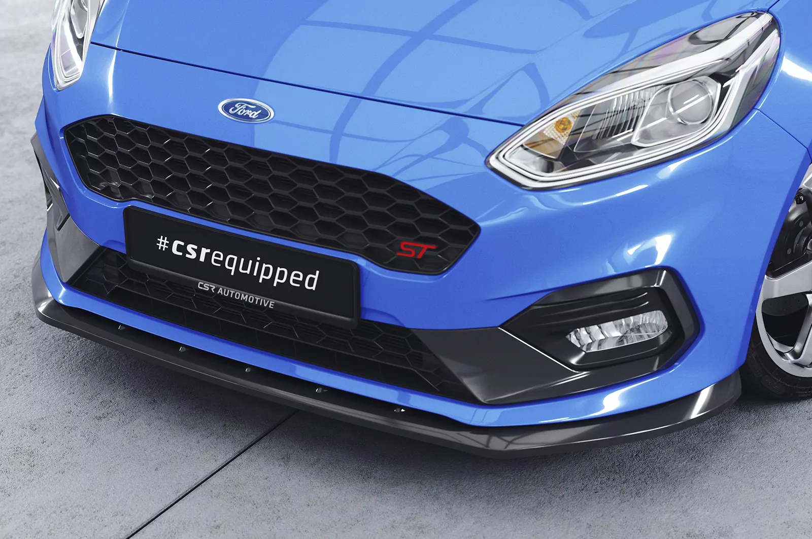 Cup-Spoilerlippe mit ABE für Ford Fiesta MK8 ST/ST-Line CSL409 Strukturiert (schwarz matt)