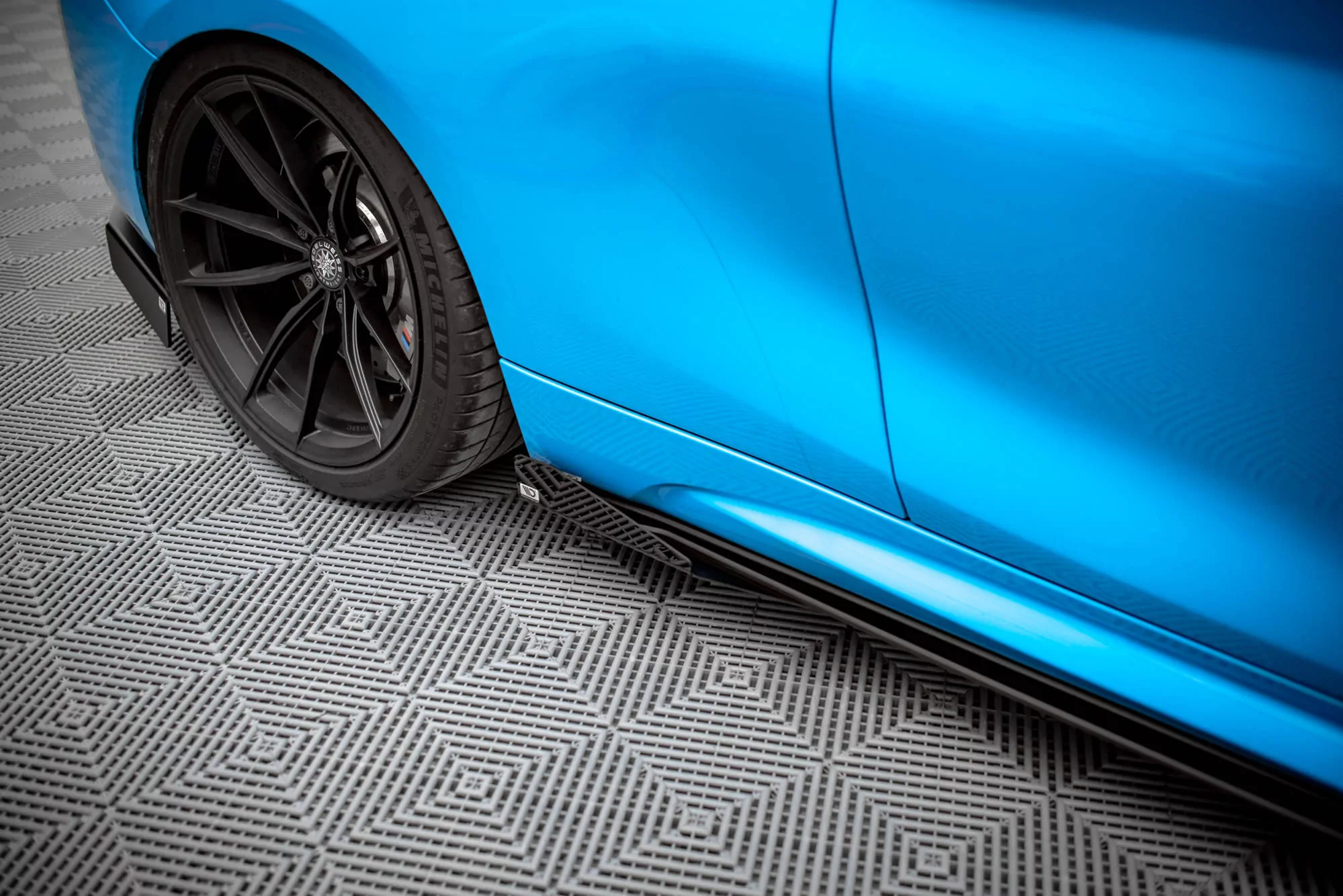 Street Pro Seitenschweller Ansatz Für + Flaps BMW M2 F87 Schwarz Hochglanz